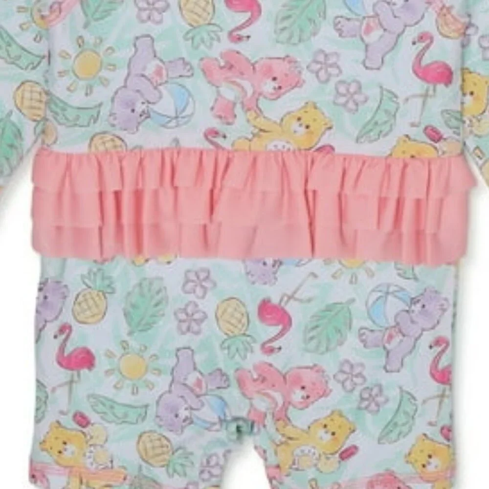 Care Bears Rashguard Swimsuit BABY GIRL SIZE 0-3 MONTHS UPF 50+ NEW